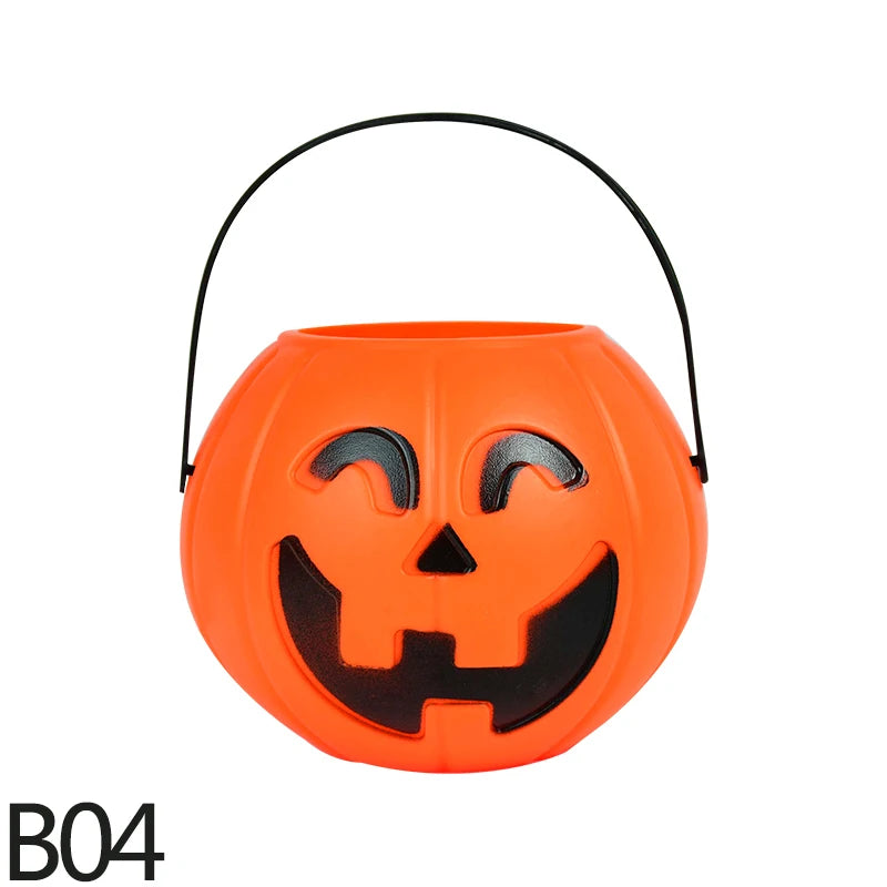 1/3Pc Halloween Candy Bucket Pumpkin Bucket Portable Basket Kids Favor Trick or Treat Bucket Halloween Party Decoration Supplies