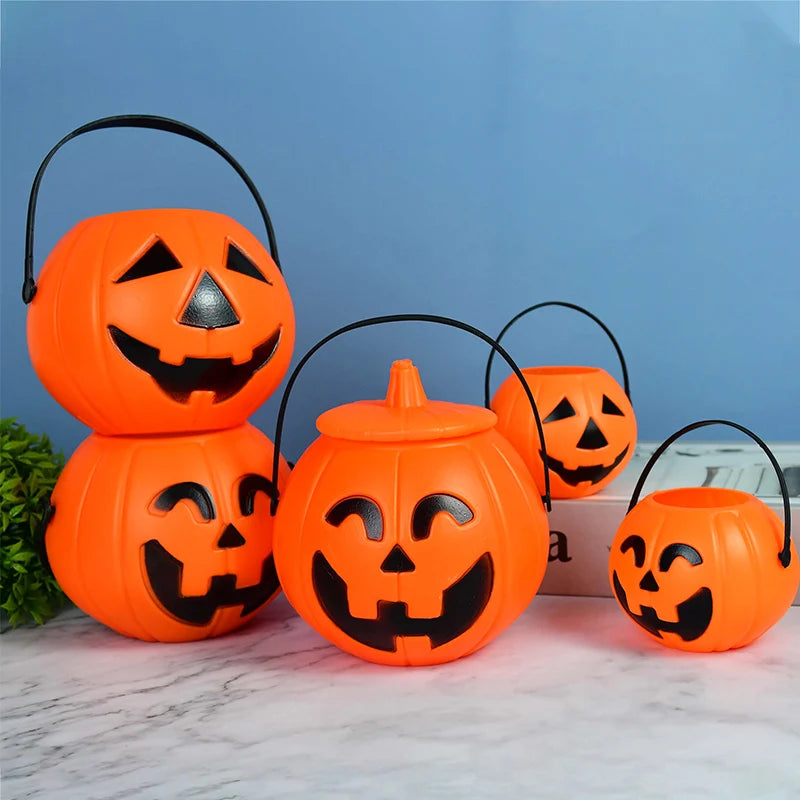 1/3Pc Halloween Candy Bucket Pumpkin Bucket Portable Basket Kids Favor Trick or Treat Bucket Halloween Party Decoration Supplies