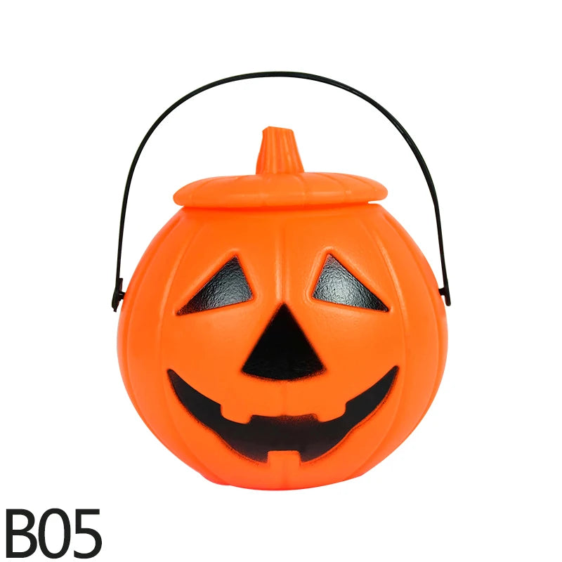 1/3Pc Halloween Candy Bucket Pumpkin Bucket Portable Basket Kids Favor Trick or Treat Bucket Halloween Party Decoration Supplies