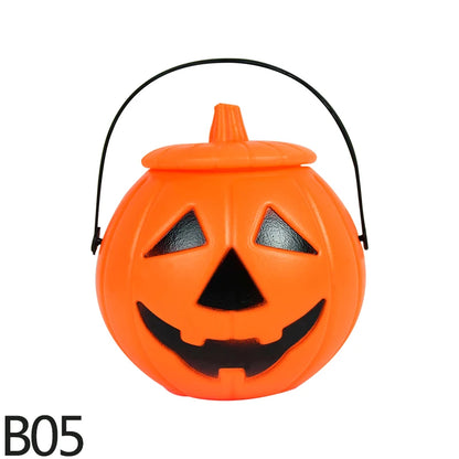 1/3Pc Halloween Candy Bucket Pumpkin Bucket Portable Basket Kids Favor Trick or Treat Bucket Halloween Party Decoration Supplies